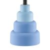Small Blue Desk Light Table Lamp with White Fabric Shade for Bedside Nightstand