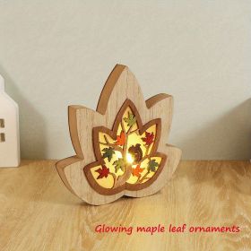 1pc, Creative Wooden Crafts Owl Squirrel Ornaments, Wooden Animal Maple Leaf Acorn Home Decoration, Suitable For Office Decoration, Bedroom Decor (Style: Maple Leaf/1)